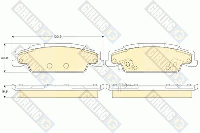 6144538 GIRLING Комплект тормозных колодок, дисковый тормоз