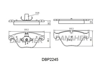 DBP2245 DANAHER Комплект тормозных колодок, дисковый тормоз