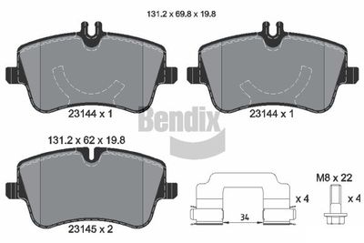 BPD1520 BENDIX Braking Комплект тормозных колодок, дисковый тормоз