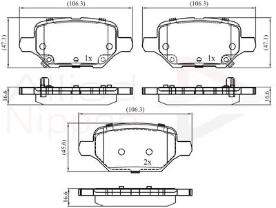 ADB32436 COMLINE Комплект тормозных колодок, дисковый тормоз