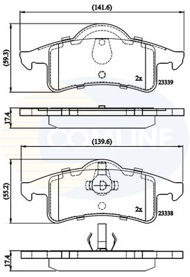 CBP01231 COMLINE Комплект тормозных колодок, дисковый тормоз