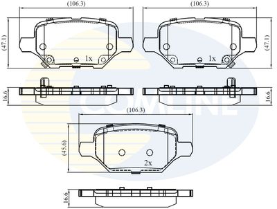 CBP32436 COMLINE Комплект тормозных колодок, дисковый тормоз