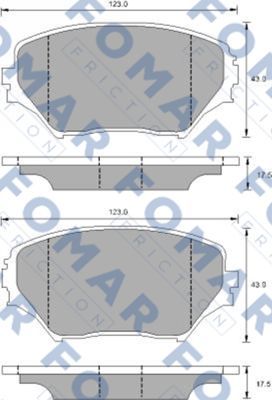 FO905681 FOMAR Friction Комплект тормозных колодок, дисковый тормоз