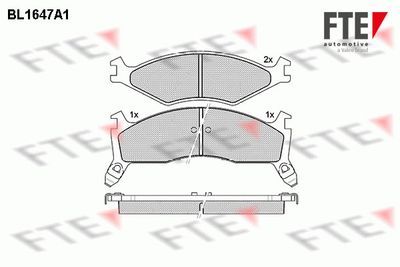 BL1647A1 FTE Комплект тормозных колодок, дисковый тормоз
