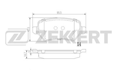 BS1379 ZEKKERT Комплект тормозных колодок, дисковый тормоз