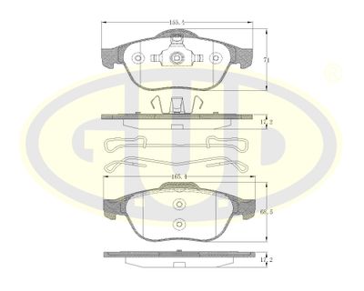 GBP880138 G.U.D. Комплект тормозных колодок, дисковый тормоз