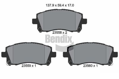 BPD2009 BENDIX Braking Комплект тормозных колодок, дисковый тормоз