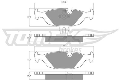 TX1130 TOMEX Brakes Комплект тормозных колодок, дисковый тормоз