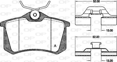 BPA026303 OPEN PARTS Комплект тормозных колодок, дисковый тормоз