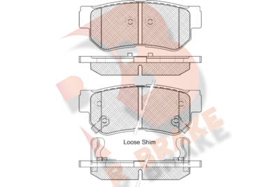 RB1645 R BRAKE Комплект тормозных колодок, дисковый тормоз