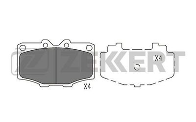 BS2100 ZEKKERT Комплект тормозных колодок, дисковый тормоз