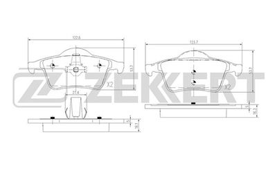 BS2759 ZEKKERT Комплект тормозных колодок, дисковый тормоз