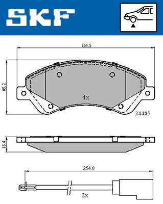 VKBP80110E SKF Комплект тормозных колодок, дисковый тормоз