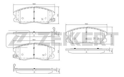 BS1300 ZEKKERT Комплект тормозных колодок, дисковый тормоз