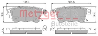 1170913 METZGER Комплект тормозных колодок, дисковый тормоз