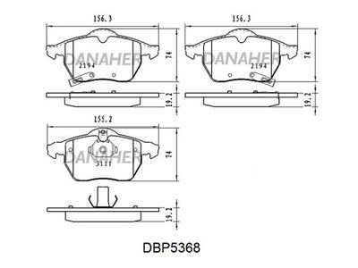 DBP5368 DANAHER Комплект тормозных колодок, дисковый тормоз