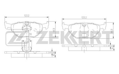 BS2850 ZEKKERT Комплект тормозных колодок, дисковый тормоз