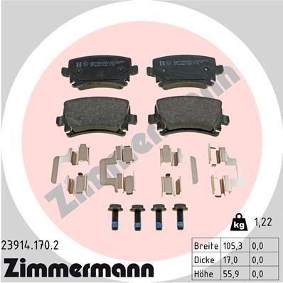 239141702 ZIMMERMANN Комплект тормозных колодок, дисковый тормоз