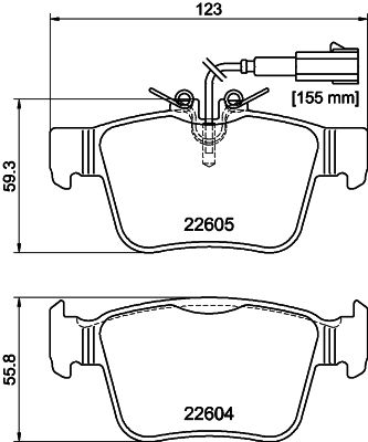 8DB355025881 HELLA PAGID Комплект тормозных колодок, дисковый тормоз