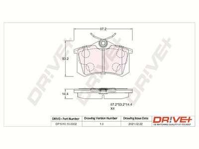 DP1010100002 Dr!ve+ Комплект тормозных колодок, дисковый тормоз