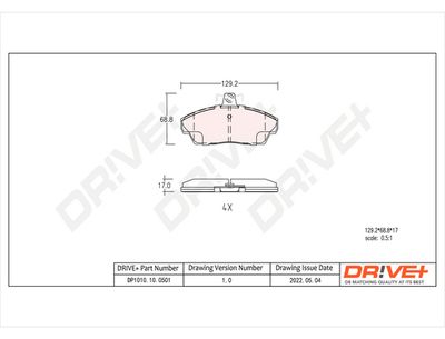 DP1010100501 Dr!ve+ Комплект тормозных колодок, дисковый тормоз