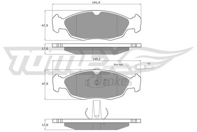 TX11711 TOMEX Brakes Комплект тормозных колодок, дисковый тормоз