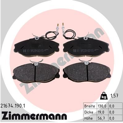 216741901 ZIMMERMANN Комплект тормозных колодок, дисковый тормоз