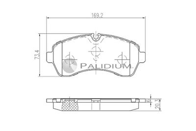 P11146 ASHUKI by Palidium Комплект тормозных колодок, дисковый тормоз