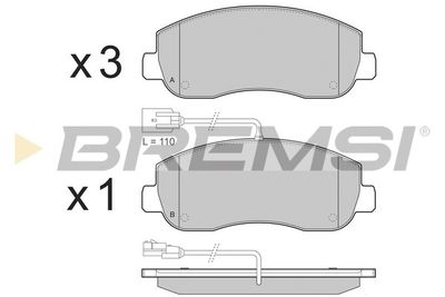 BP3439 BREMSI Комплект тормозных колодок, дисковый тормоз