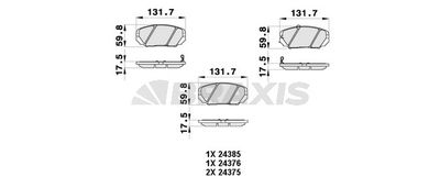 AB0439 BRAXIS Комплект тормозных колодок, дисковый тормоз