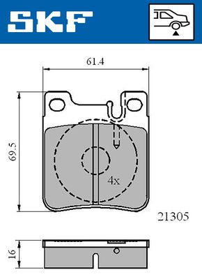 VKBP90502 SKF Комплект тормозных колодок, дисковый тормоз