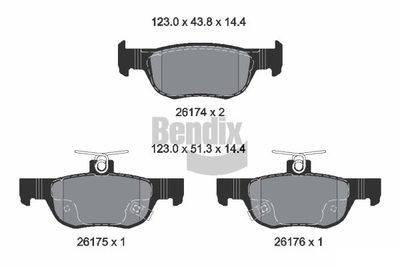 BPD2363 BENDIX Braking Комплект тормозных колодок, дисковый тормоз