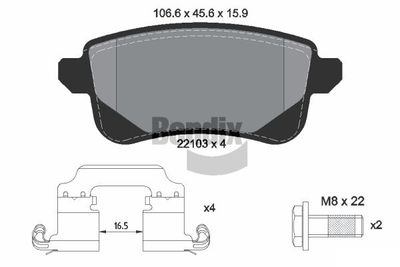 BPD1123 BENDIX Braking Комплект тормозных колодок, дисковый тормоз