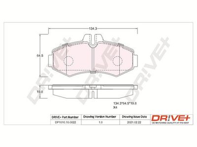 DP1010100822 Dr!ve+ Комплект тормозных колодок, дисковый тормоз