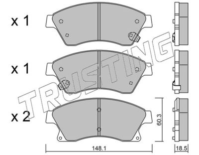 8550 TRUSTING Комплект тормозных колодок, дисковый тормоз