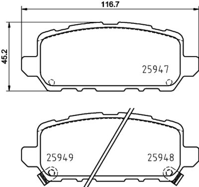 8DB355037201 HELLA Комплект тормозных колодок, дисковый тормоз