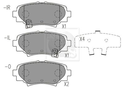 M361A22 NPS Комплект тормозных колодок, дисковый тормоз