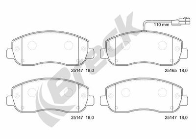 251470070310 BRECK Комплект тормозных колодок, дисковый тормоз