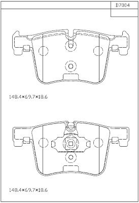 KD7004 ASIMCO Комплект тормозных колодок, дисковый тормоз