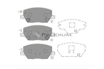 P11534 ASHUKI by Palidium Комплект тормозных колодок, дисковый тормоз