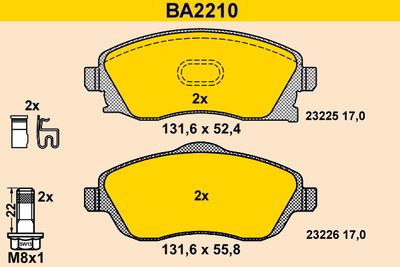 BA2210 BARUM Комплект тормозных колодок, дисковый тормоз