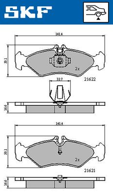 VKBP90485 SKF Комплект тормозных колодок, дисковый тормоз