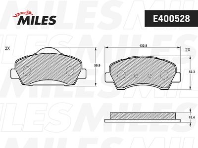 E400528 MILES Комплект тормозных колодок, дисковый тормоз