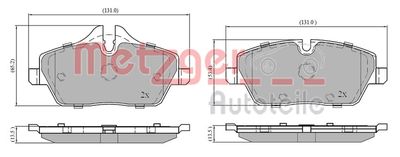 1170926 METZGER Комплект тормозных колодок, дисковый тормоз