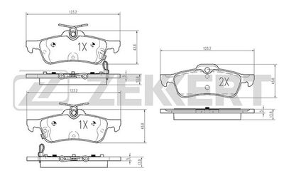 BS2161 ZEKKERT Комплект тормозных колодок, дисковый тормоз