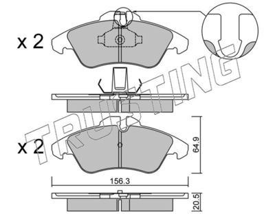 2651 TRUSTING Комплект тормозных колодок, дисковый тормоз