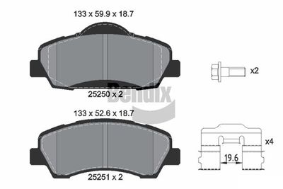 BPD1262 BENDIX Braking Комплект тормозных колодок, дисковый тормоз