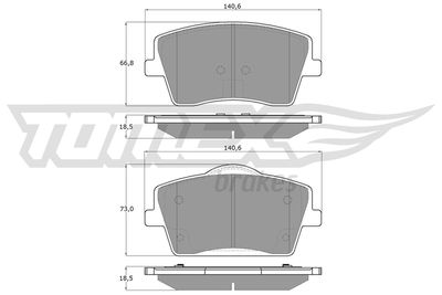 TX1916 TOMEX Brakes Комплект тормозных колодок, дисковый тормоз