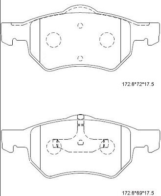 KD7525 ASIMCO Комплект тормозных колодок, дисковый тормоз