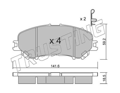 10340 TRUSTING Комплект тормозных колодок, дисковый тормоз